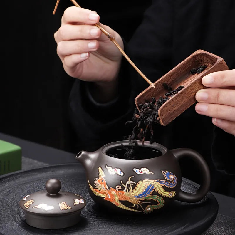 Dragon & Phoenix Color - Changing Ceramic Teapot Set