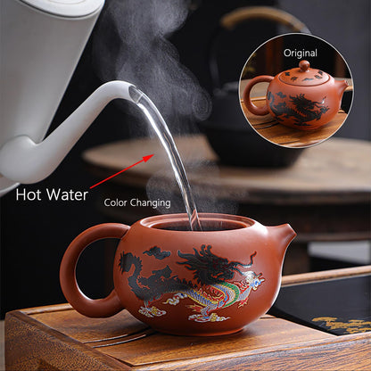 Dragon & Phoenix Color - Changing Ceramic Teapot Set